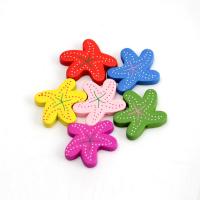 Dyed Wood Beads, Starfish, stoving varnish, Random Color, 21mm Approx 2mm 