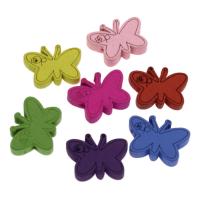 Dyed Wood Beads, Butterfly, stoving varnish, Random Color Approx 2mm 
