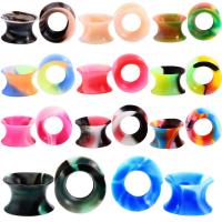 Stainless Steel Piercing Tunnel, Silicone, Unisex mixed colors 