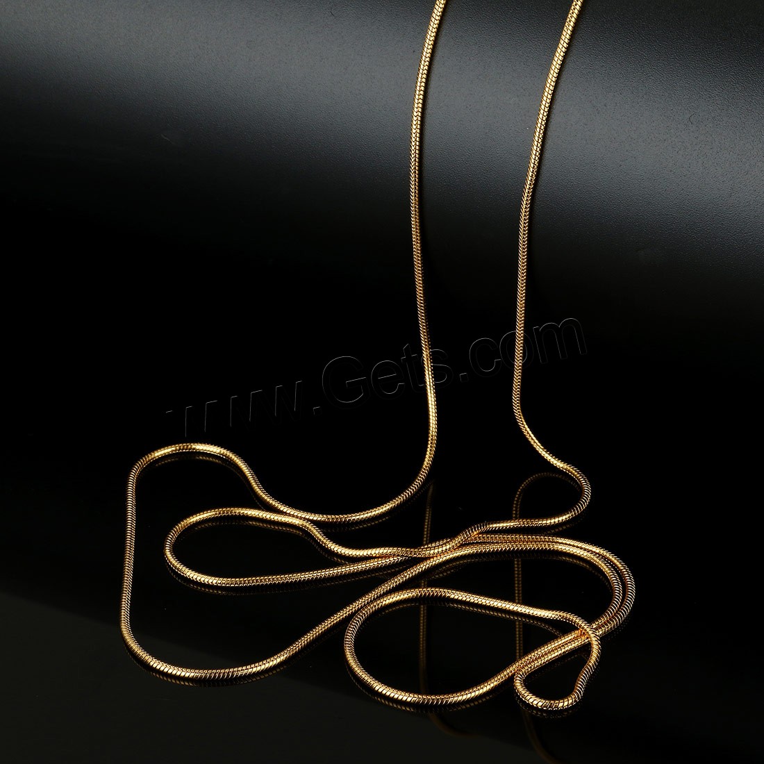 Chaîne de serpent en acier inoxydable, avec bobine plastique, Placage de couleur d'or, normes différentes pour le choix & chaîne serpent, Environ 10m/bobine, Vendu par bobine