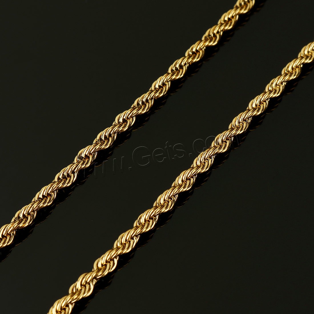 Нержавеющая сталь веревку цепи, нержавеющая сталь, с пластиковые катушки, плакирован золотом, разный размер для выбора & веревки цепи, Приблизительно 10м/Золотник, продается Золотник