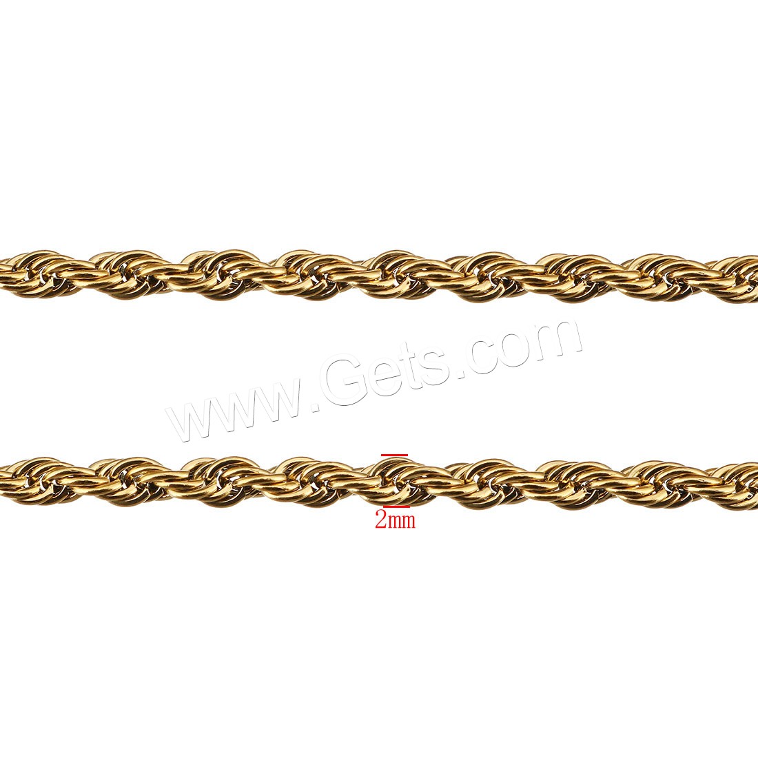 Stainless Steel Rope Chain, with plastic spool, gold color plated, different size for choice, Approx 10m/Spool, Sold By Spool