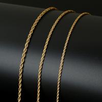 Acero inoxidable Cuerda Cadena, con carrete de plástico, chapado en color dorado, diverso tamaño para la opción & cadena de cuerda, aproximado 10m/Carrete, Vendido por Carrete