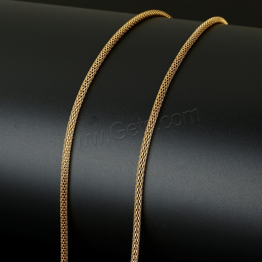 Maille en acier inoxydable chaîne, avec bobine plastique, Placage de couleur d'or, normes différentes pour le choix & chaîne de maille, Environ 10m/bobine, Vendu par bobine