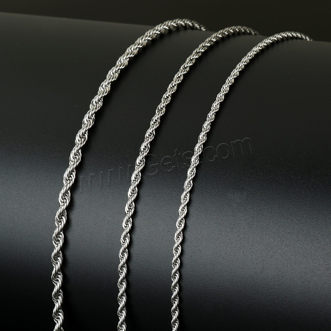 Rope Chain en acier inoxydable, avec bobine plastique, normes différentes pour le choix & chaîne de corde, couleur originale, Environ 10m/bobine, Vendu par bobine