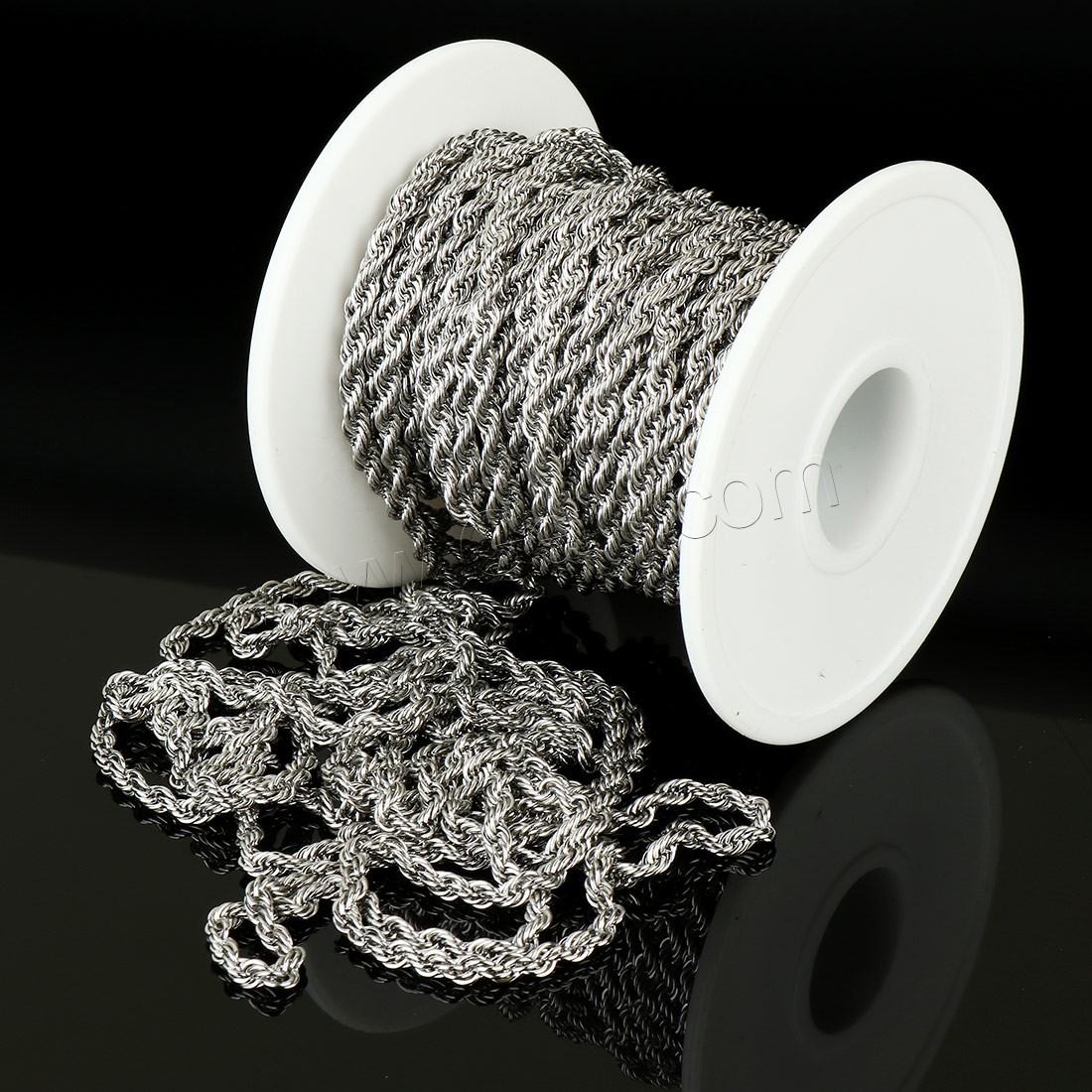 Edelstahl -Seil-Ketten, mit Kunststoffspule, verschiedene Größen vorhanden, originale Farbe, ca. 10m/Spule, verkauft von Spule