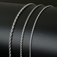 Rope Chain en acier inoxydable, avec bobine plastique, normes différentes pour le choix & chaîne de corde, couleur originale, Environ Vendu par bobine