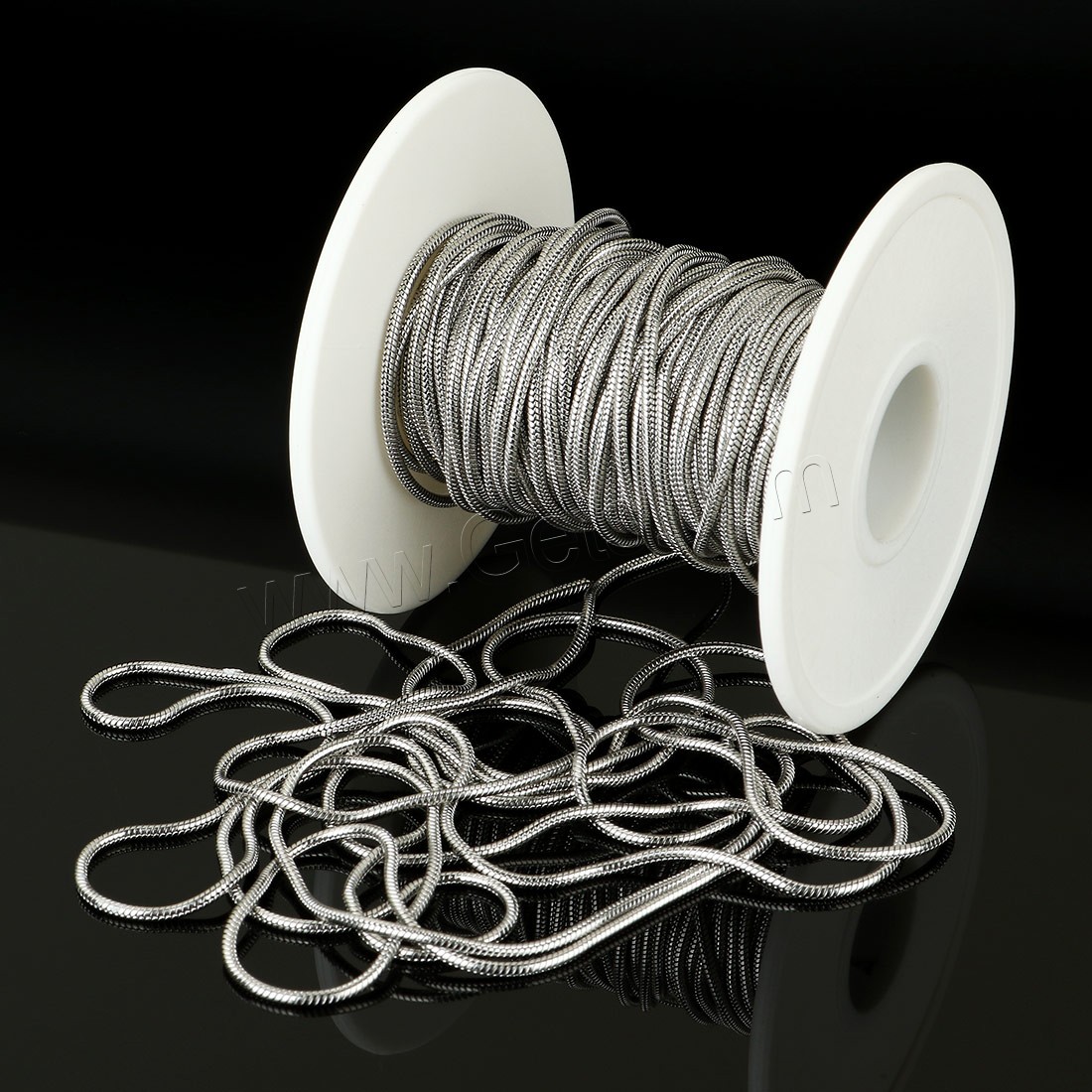 Stainless Steel Snake Chain, with plastic spool, different size for choice, original color, Approx 10m/Spool, Sold By Spool