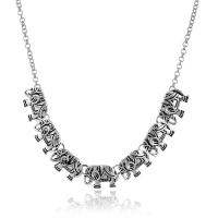 Ожерелье цинкового сплава , цинковый сплав, с 3inch наполнитель цепи, Слон, плакированный цветом под старое серебро, регулируемый & Овальный цепь & Женский, длина:Приблизительно 16 дюймовый, продается Strand