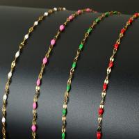 Bijoux chaîne en acier inoxydable, avec bobine plastique, Placage de couleur d'or, plus de couleurs à choisir Environ Vendu par bobine