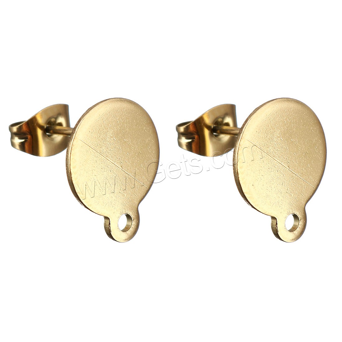 Stainless Steel Earring Stud Component, plated, with loop & different size for choice, more colors for choice, Sold By PC
