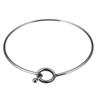 Stainless Steel Bangle, original color, 2mm, Inner Approx 