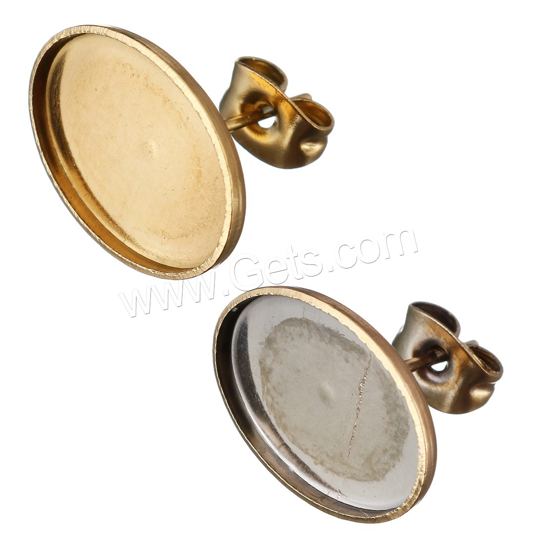 Stainless Steel Earring Stud Component, plated, more colors for choice, 15x11mm, Inner Diameter:Approx 14x10mm, Sold By PC