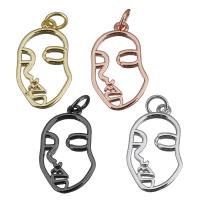 Brass Jewelry Pendants, Face, plated Approx 3.5mm 