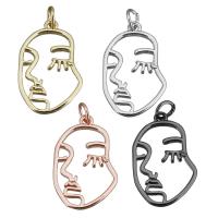 Brass Jewelry Pendants, Face, plated Approx 3.5mm 