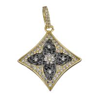 Cubic Zirconia Micro Pave Brass Pendant, real gold plated, micro pave cubic zirconia Approx 
