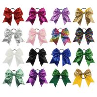 Children Hair Elastic, Cloth, with Sequins, Bowknot, for children 200mm 