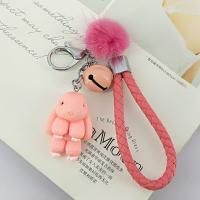 Zinc Alloy Key Chain Jewelry, with Resin, platinum color plated, cute & for woman 175mm 