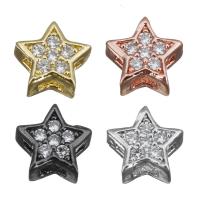 Brass Star Pendants, plated, micro pave cubic zirconia Approx 