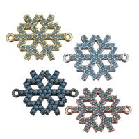 Cubic Zirconia Micro Pave Brass Connector, Snowflake, plated, micro pave cubic zirconia & 1/1 loop Approx 1mm 