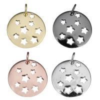 Hollow Brass Pendants, Flat Round, plated Approx 3.5mm 