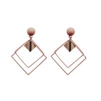 Zinc Alloy Drop Earring, stainless steel post pin, Rhombus, stoving varnish, for woman 