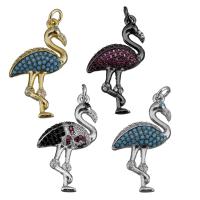 Animal Brass Pendants, Bird, plated, micro pave cubic zirconia Approx 3.5mm 