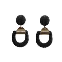 Zinc Alloy Drop Earring, Velveteen, with Zinc Alloy, stainless steel post pin, for woman 