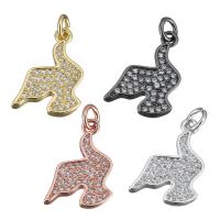 Animal Brass Pendants, Dove, plated, micro pave cubic zirconia Approx 3mm 