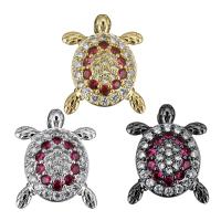 Animal Brass Pendants, Turtle, plated, micro pave cubic zirconia & double-hole Approx 2.5mm 