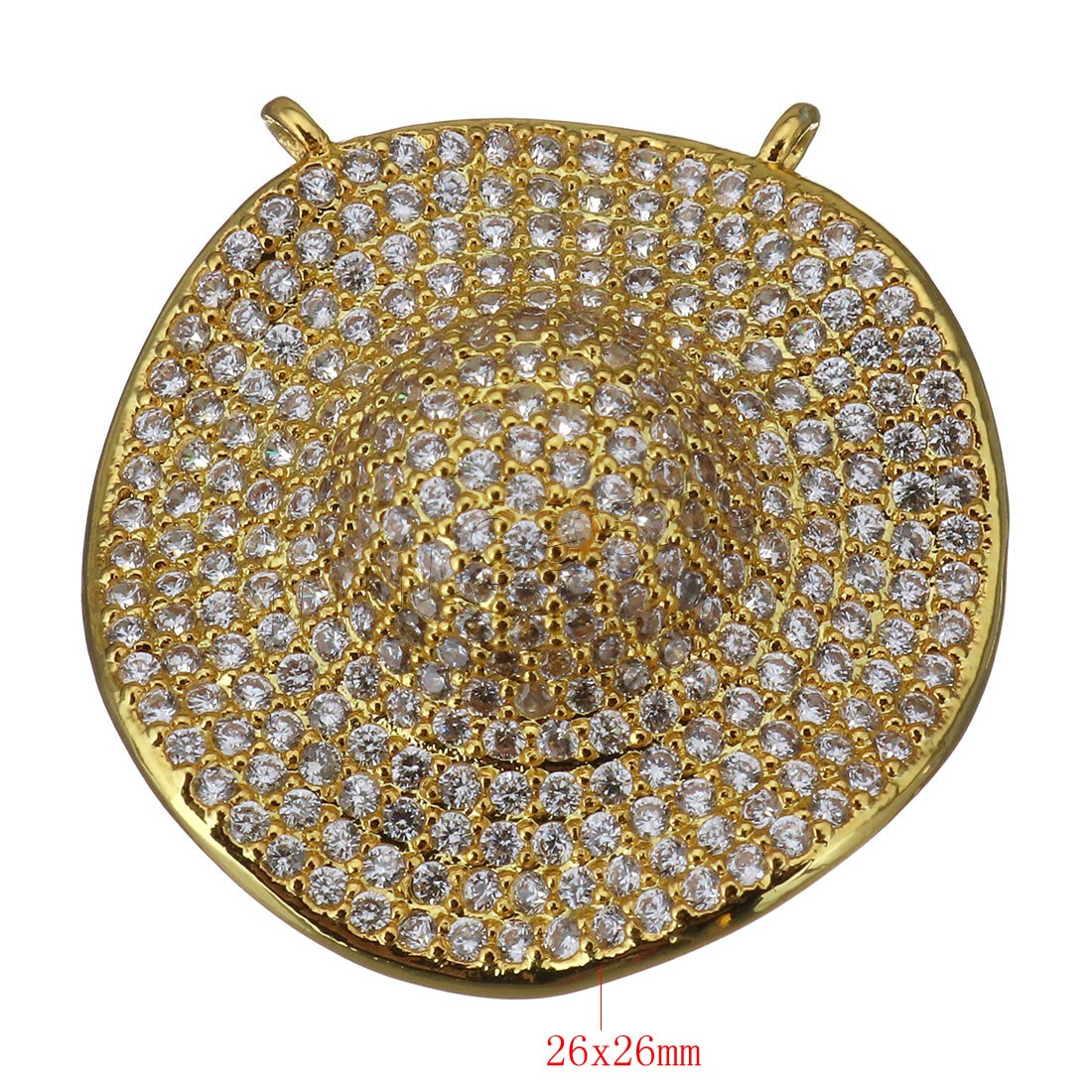 Cubic Zirconia Micro Pave Brass Pendant, Hat, plated, micro pave cubic zirconia & double-hole, more colors for choice, 26x26x9mm, Hole:Approx 1.5mm, Sold By PC