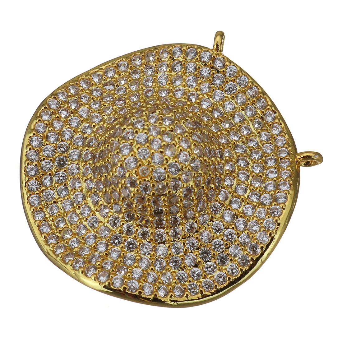 Cubique Pendentif en laiton zircon pavent, chapeau, Placage, pavé de micro zircon & double trou, plus de couleurs à choisir, 26x26x9mm, Trou:Environ 1.5mm, Vendu par PC