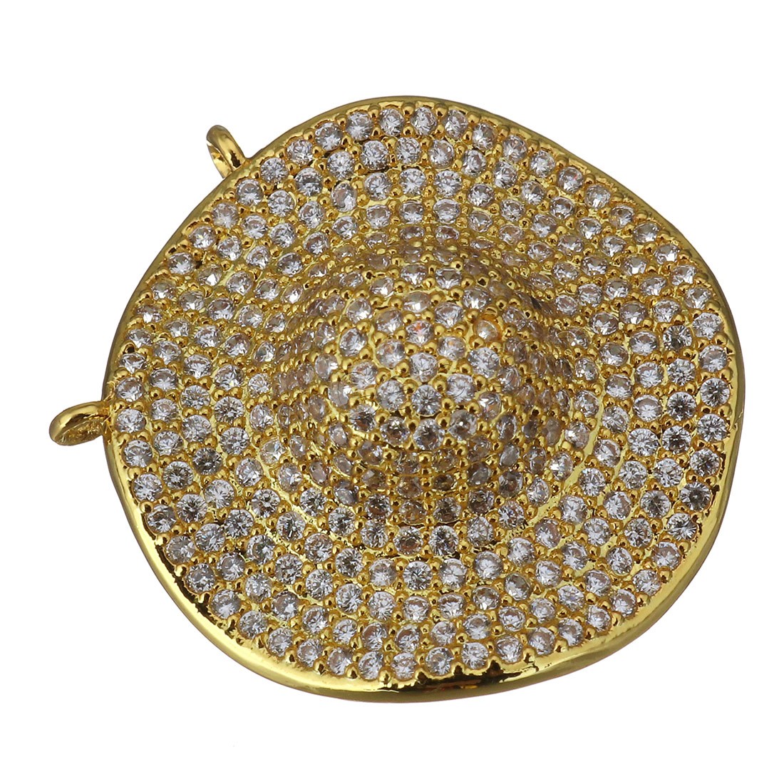 Cubique Pendentif en laiton zircon pavent, chapeau, Placage, pavé de micro zircon & double trou, plus de couleurs à choisir, 26x26x9mm, Trou:Environ 1.5mm, Vendu par PC