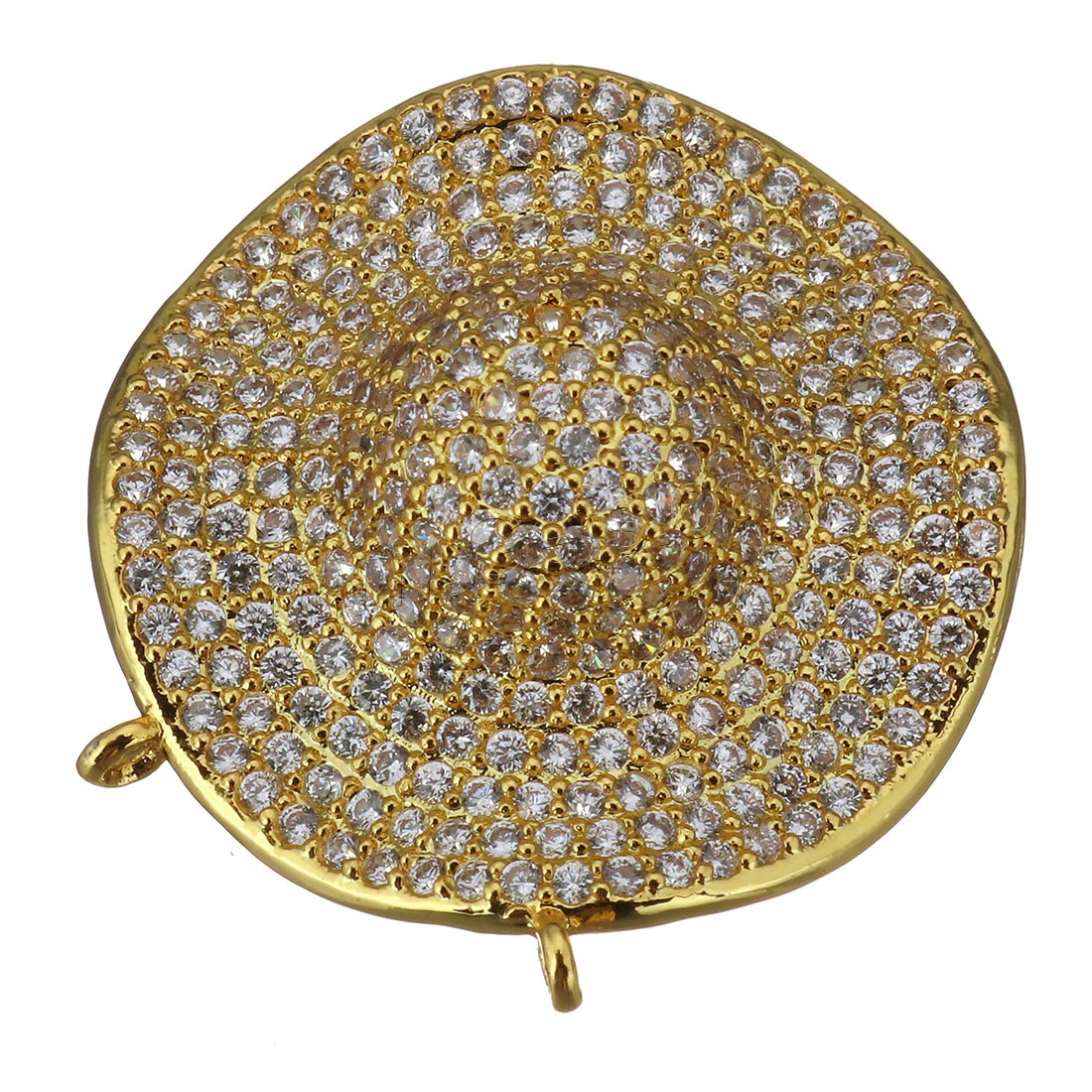 Cubique Pendentif en laiton zircon pavent, chapeau, Placage, pavé de micro zircon & double trou, plus de couleurs à choisir, 26x26x9mm, Trou:Environ 1.5mm, Vendu par PC