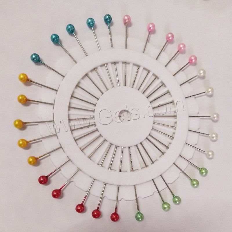 Plastic Ball Head Pin, with Stainless Steel, different size for choice, mixed colors, 10000PCs/Lot, Sold By Lot