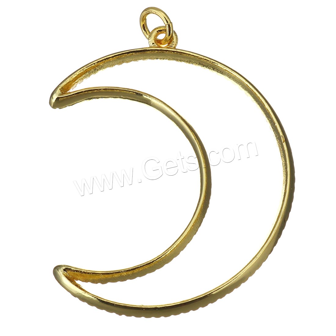 Colgante de Micro Pavé de Zirconía Cúbica, metal, Luna, chapado, micro arcilla de zirconia cúbica, más colores para la opción, 34x43x3mm, agujero:aproximado 4mm, Vendido por UD