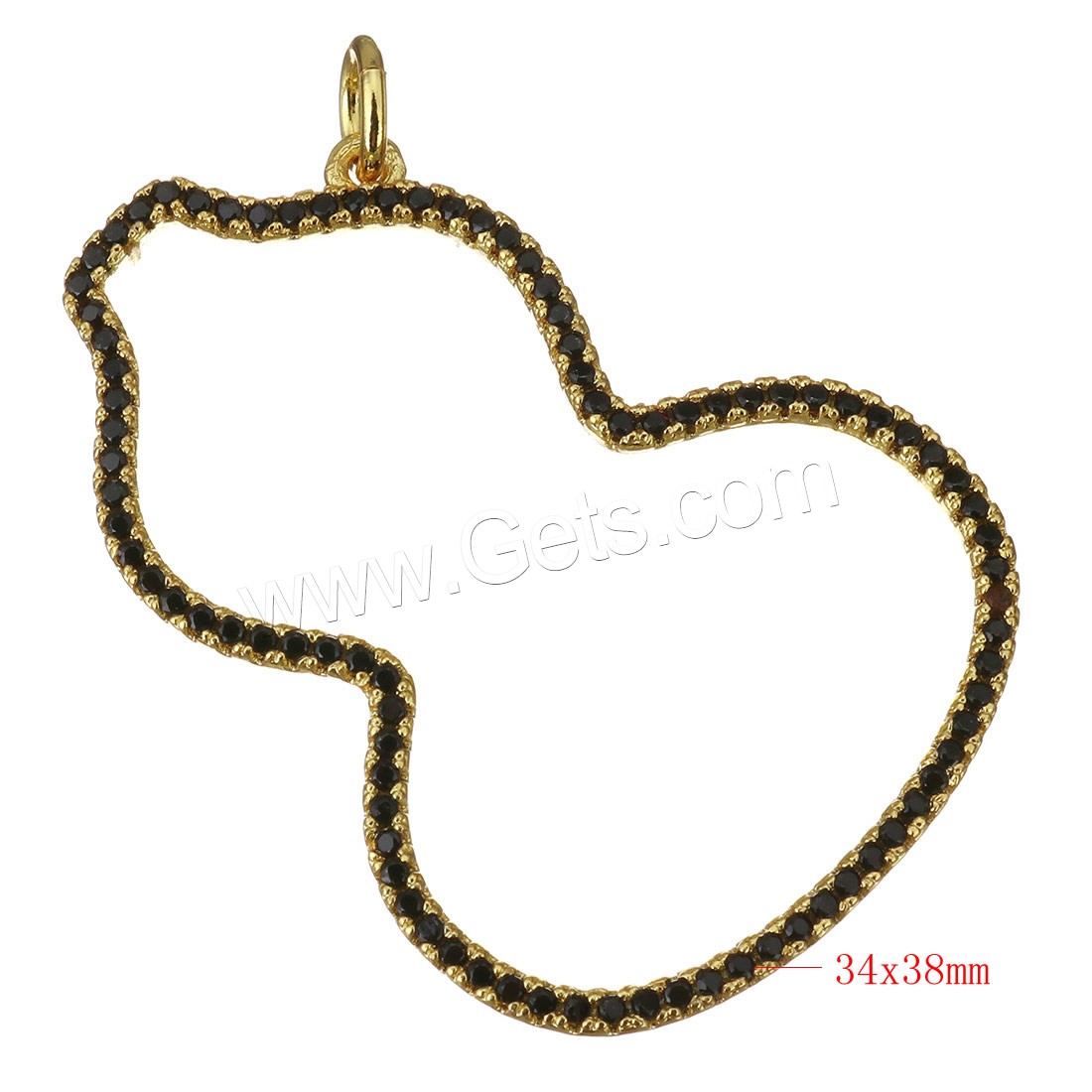 Cubique Pendentif en laiton zircon pavent, calebasse, Placage, pavé de micro zircon, plus de couleurs à choisir, 34x38x3mm, Trou:Environ 4mm, Vendu par PC