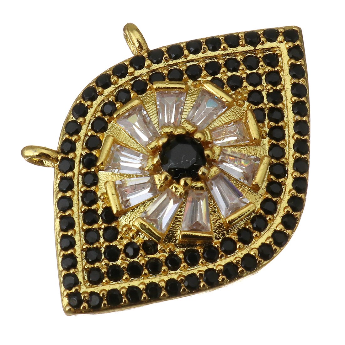 Cubic Zirconia Micro Pave Brass Pendant, Eye, plated, micro pave cubic zirconia, more colors for choice, 25x18x5mm, Hole:Approx 2.5mm, Sold By PC