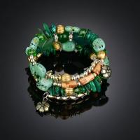 Wrap Bracelets, Lace Agate, with Synthetic Turquoise & Zinc Alloy, plated, for woman Approx 8 Inch 
