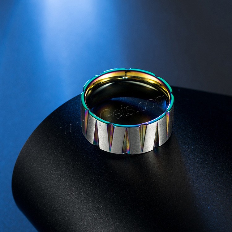 Anillo de dedo de acero Titanium de, Partículas de acero, chapado, unisexo & diverso tamaño para la opción & cepillado, más colores para la opción, 9mm, Vendido por UD