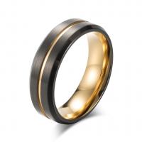 Titanium Steel Finger Ring, plated & brushed & for man 8mm 