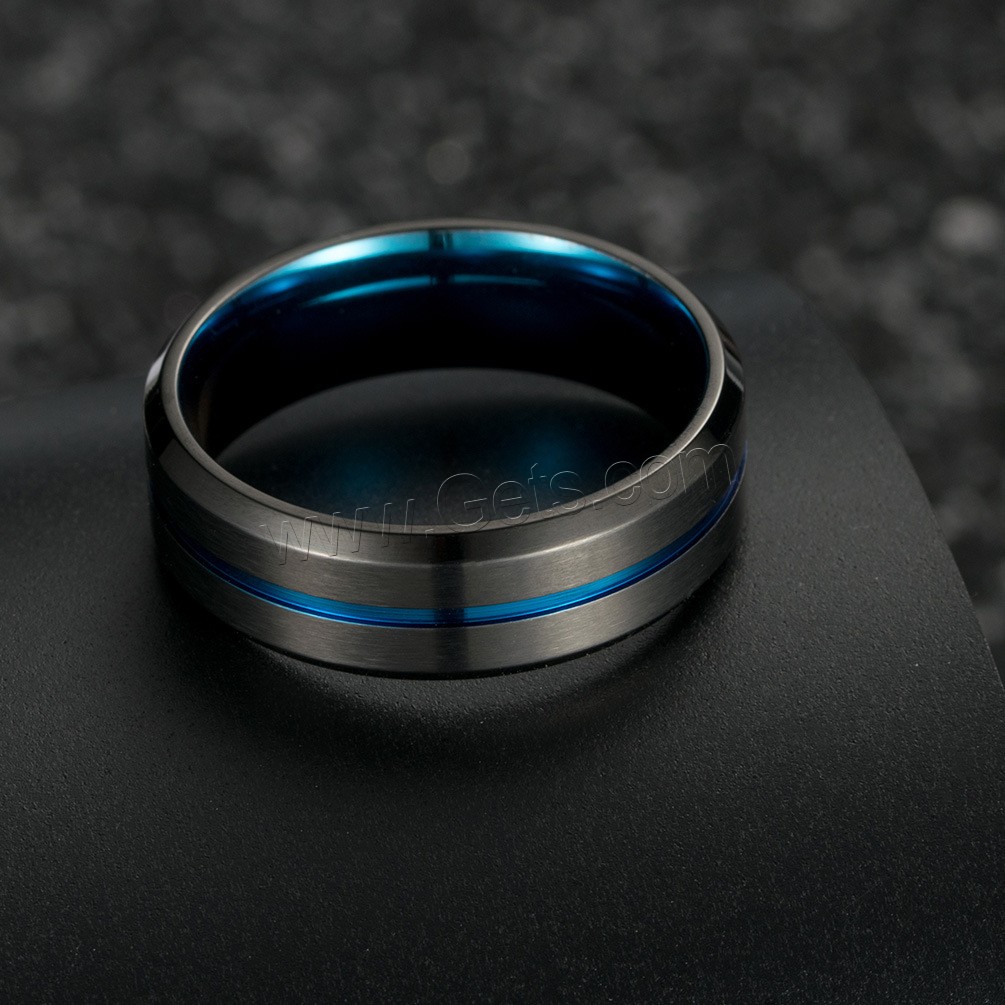 Titanium Steel Finger Ring, plated, different size for choice & brushed & for man, more colors for choice, 8mm, Sold By PC