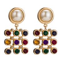 Zinc Alloy Drop Earring, with Acrylic, gold color plated, for woman 