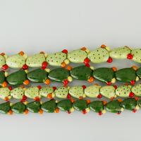 Pflanze Lampwork Perlen, Opuntia Stricta, keine, verkauft von Strang