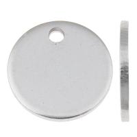 Stainless Steel Tag Charm, Coin, original color Approx 1mm 