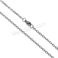 Мода нержавеющей стали ожерелье цепь, нержавеющая сталь, разный размер для выбора & Снаряженная цепь, оригинальный цвет продается Strand