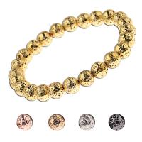 Lava Bead Bracelet, with Zinc Alloy, plated, Unisex 8mm Approx 6.5 Inch 