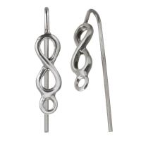 Stainless Steel Earring Drop Component, original color 0.8mm Approx 1.5mm 