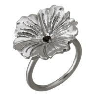 нержавеющая сталь оправа для кольца, Форма цветка, оригинальный цвет, 20mm,0.7mm, размер:6, продается PC