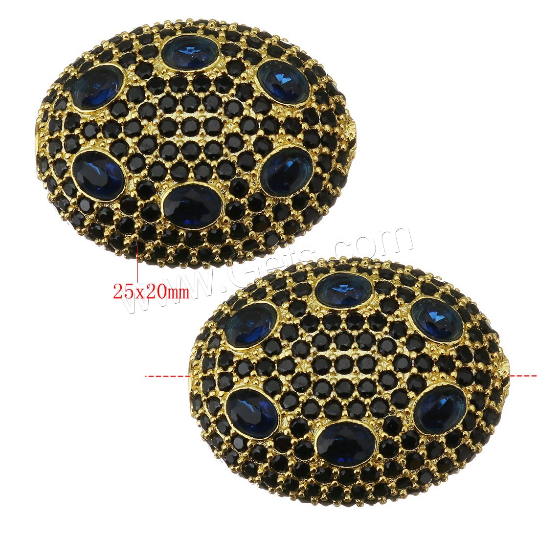 Brass Beads, plated, micro pave cubic zirconia, more colors for choice, 25x20x10mm, Hole:Approx 2mm, Sold By PC